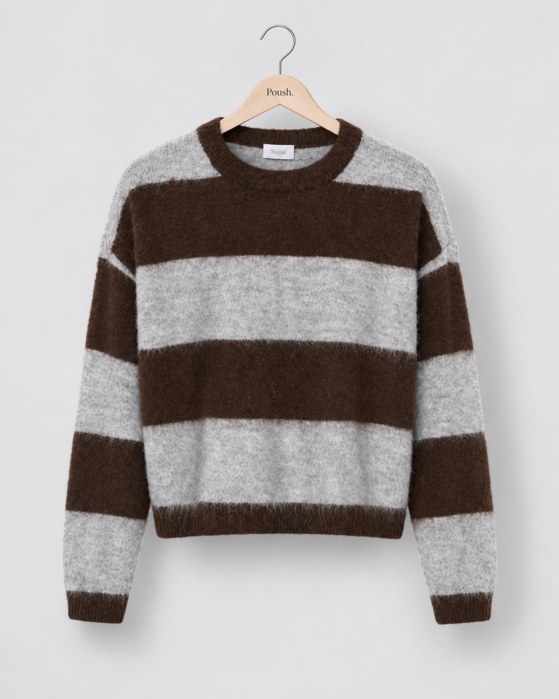 Saint Tropez | TayzieSZ gestreepte trui - Chocolate Grey