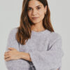 Ecom_AUTUMN 26_2026 AW_FREEQUENT_205507_8965_2 Freequent FQGRSLULU-PULLOVER in Iris Melange met losse pasvorm, ronde hals en wijde driekwartmouwen.