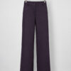 Freequent FQNANNI-PANTS in Nightshade met hoge taille, rechte pijpen, steekzakken en rits- en knoopsluiting.