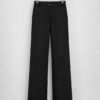 Freequent FQNANNI-PANTS in Black met hoge taille, rechte pijpen, steekzakken en rits- en knoopsluiting.