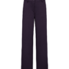 Freequent FQNANNI-PANTS in Nightshade met hoge taille, rechte pijpen, steekzakken en rits- en knoopsluiting.