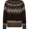 packshot_2_211779_8775_Back_1_FQMERLA-PULLOVER Mole w. Morel (1) Freequent FQMERLA-PULLOVER in Mole w. Morel met ronde hals, raglanmouwen en Scandinavisch jacquardpatroon.