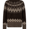 packshot_2_211779_8775_Front_1_FQMERLA-PULLOVER Mole w. Morel (1) Freequent FQMERLA-PULLOVER in Mole w. Morel met ronde hals, raglanmouwen en Scandinavisch jacquardpatroon.