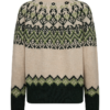 packshot_2_211779_9086_Back_1_FQMERLA-PULLOVER Moonbeam w. Deep Forest (1) Freequent FQMERLA-PULLOVER in Moonbeam w. Deep Forest met groen Scandinavisch jacquardpatroon.
