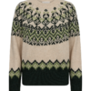 packshot_2_211779_9086_Front_1_FQMERLA-PULLOVER Moonbeam w. Deep Forest (2) Freequent FQMERLA-PULLOVER in Moonbeam w. Deep Forest met groen Scandinavisch jacquardpatroon.