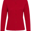 30500005_191664_100 Saint Tropez MilaSZ R-Neck Cardigan in True Red Fijngebreid vest met een klassieke pasvorm, ronde hals en lange mouwen. Bestseller basis vest.