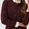 Saint Tropez MilaSZ R-Neck Cdigan in Winetasting melange. Fijngebreid vest met een klassieke pasvorm, ronde hals en lange mouwen. Bestseller basis vest.