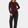 Saint Tropez MilaSZ R-Neck Cdigan in Winetasting melange. Fijngebreid vest met een klassieke pasvorm, ronde hals en lange mouwen. Bestseller basis vest.