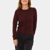 Saint Tropez MilaSZ R-Neck Cdigan in Winetasting melange. Fijngebreid vest met een klassieke pasvorm, ronde hals en lange mouwen. Bestseller basis vest.