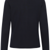 30500005_193924_200 Saint Tropez MilaSZ R-Neck Cardigan in Night Sky. Fijngebreid vest met een klassieke pasvorm, ronde hals en lange mouwen. Bestseller basis vest.
