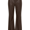 30512961_190912_100 Saint Tropez DowieSZ Flared Pants in Chocolate Brown met elastische tailleband en lange, licht uitlopende pijpen.