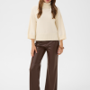 30512961_190912_400 Saint Tropez DowieSZ Flared Pants in Chocolate Brown met elastische tailleband en lange, licht uitlopende pijpen.