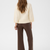 30512961_190912_550 Saint Tropez DowieSZ Flared Pants in Chocolate Brown met elastische tailleband en lange, licht uitlopende pijpen.