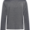 30514652_193924_200 Saint Tropez HagaSZ LS Blouse in Night Sky met ronde hals, lange uitlopende mouwen en een zilverachtige metallic glans.