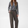 30514652_193924_400 Saint Tropez HagaSZ LS Blouse in Night Sky met ronde hals, lange uitlopende mouwen en een zilverachtige metallic glans.