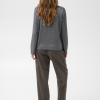 30514652_193924_550 Saint Tropez HagaSZ LS Blouse in Night Sky met ronde hals, lange uitlopende mouwen en een zilverachtige metallic glans.