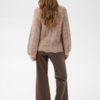 30515462_191020_550 Saint Tropez TelmaSZ Deco Pullover in Dark Earth met golvend structuurbreisel, pailletten en lange mouwen.