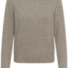 Saint Tropez TelmaSZ Deco Pullover in Savannah Tan Melange met ronde hals, lange mouwen en subtiel glinsterend breisel.