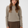 Saint Tropez TelmaSZ Deco Pullover in Savannah Tan Melange met ronde hals, lange mouwen en subtiel glinsterend breisel.