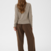 Saint Tropez TelmaSZ Deco Pullover in Savannah Tan Melange met ronde hals, lange mouwen en subtiel glinsterend breisel.