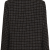 Saint Tropez UttaSZ Coat in Chocolate Brown met ruitpatroon, reverskraag, dubbele knoopsluiting en rafelranden.