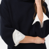 30515581_193924_350 Saint Tropez UminaSZ Pullover in Night Sky met hoge col, boxy pasvorm en wijde driekwartmouwen.