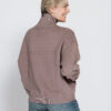 ZS546-T3280-248-1-31 ZHRILL ZHLIV taupekleurig dames-sweatshirt met hoge opstaande kraag, lange mouwen en elastische ribboorden.