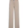 Freequent FQNANNI-PANTS in Desert Taupe Melange met hoge taille, rechte pijpen, steekzakken en rits- en knoopsluiting